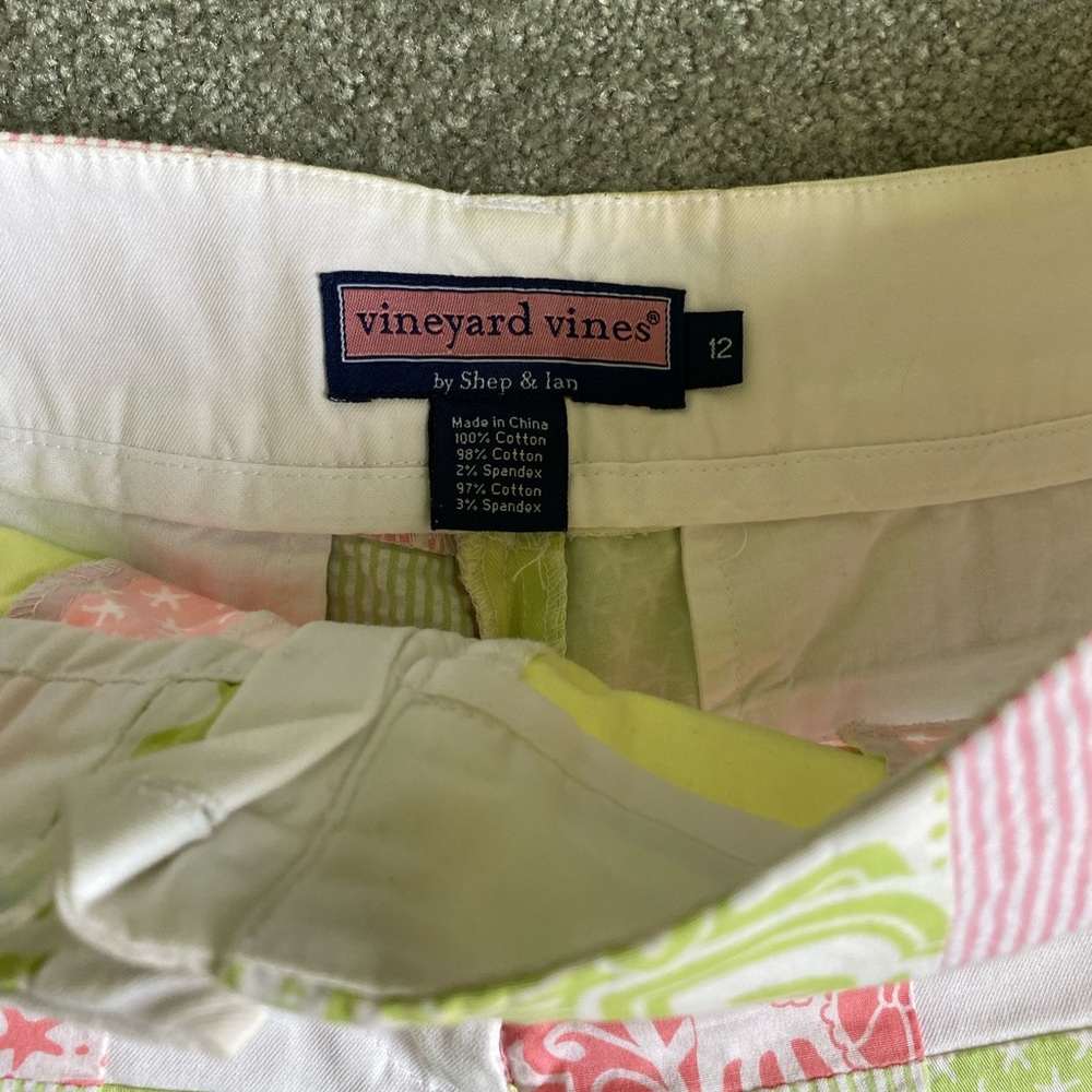 Vineyard Vines Patchwork Pink, Lime & White Women… - image 2